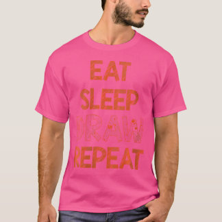 T-shirt Femmes Drôle Dessin Peintre Art Enfants Hommes Fem