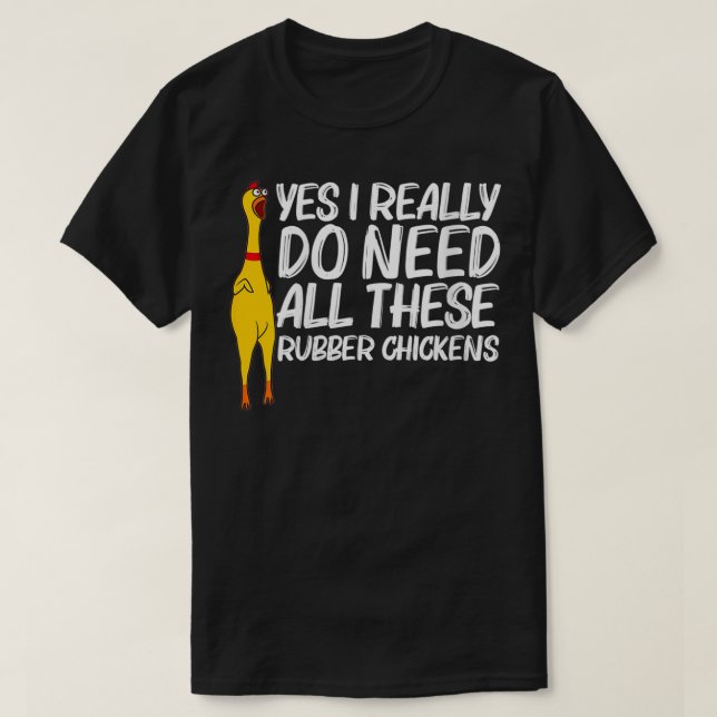 T-shirt FEMMES Drôle en caoutchouc poulet Cadeau Hommes Fe (Design devant)