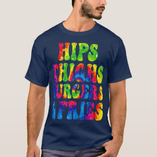 T-shirt Femmes Drôle Hips Cuisse Burgers Fries Filles Food