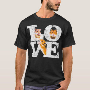 T-shirt FEMMES Drôle I Love Hamsters Cadeau Cute Hamster A