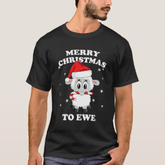 T-shirt FEMMES Drôle Mignonne Mouton Ferme Animal Noël Pun