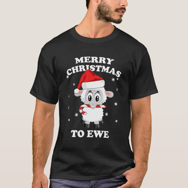 T-shirt FEMMES Drôle Mignonne Mouton Ferme Animal Noël Pun (Devant)
