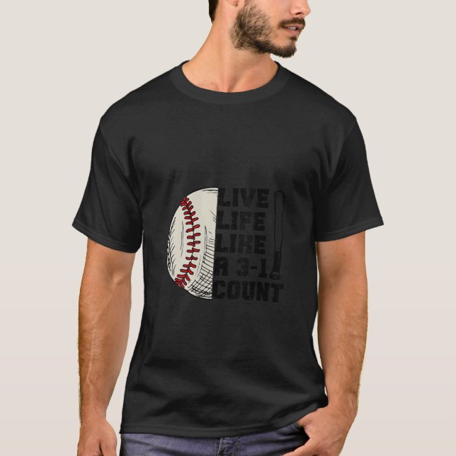 T-shirt Femmes Drôle Vie Comme 3 1 Comte Baseball Sof (Devant)