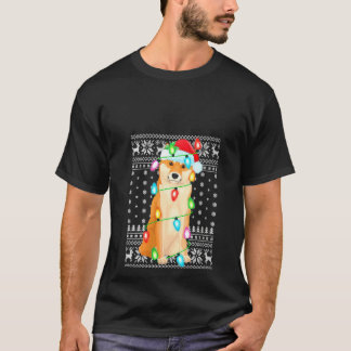 T-shirt FEMMES Éclairage Noël Chapeau Vilain Shiba Inu Chr