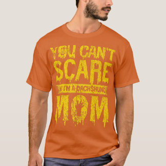 T-shirt FEMMES Effrayant Halloween design broom dachshund 