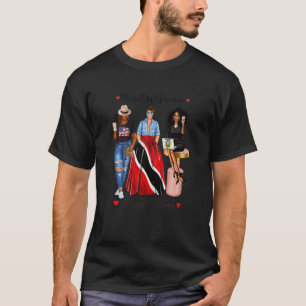T-shirt Femmes Élevées À Trinité Américaine Sang Noir Femm