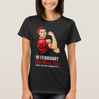T-shirt Femmes En Février Nous Portons Rouge - Maladie Car