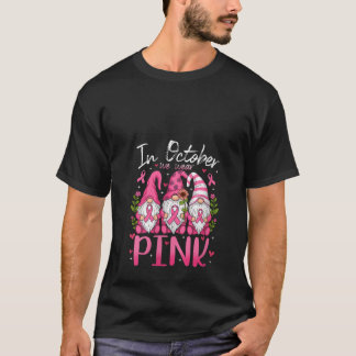 T-shirt Femmes En Octobre Nous Portons Des Nains Ruban Ros