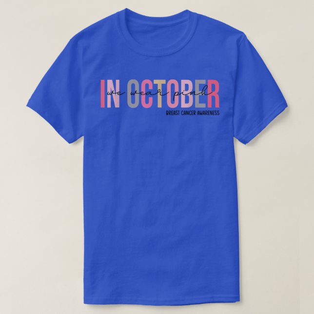 T-shirt Femmes En Octobre Nous Portons Pink Breast Cancer  (Design devant)