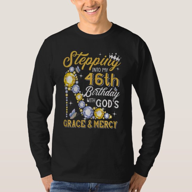 T-shirt Femmes Entrant Dans Mon 46E Anniversaire Avec Dieu (Devant)