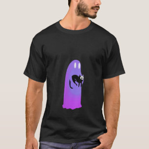 T-shirt FEMMES fantôme effrayant tenant déplaisant chat no