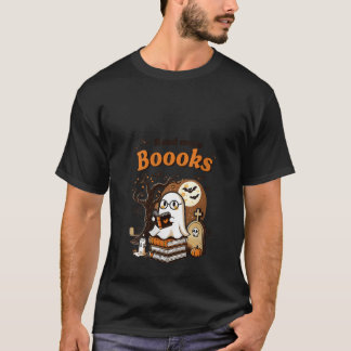 T-shirt Femmes Fantôme Livre Lecture Livre Citrouille Hal