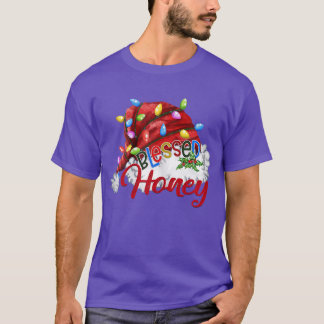T-shirt Femmes Femmes Femmes Béni Miel Santa Chapeau Noël