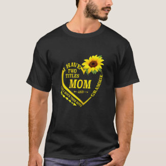 T-shirt Femmes Femmes J'Ai Deux Titres Maman Et Grammie Mo