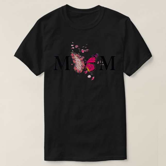 T-shirt FEMMES Fête des mères Papillon MME Mama maman mama (Design devant)