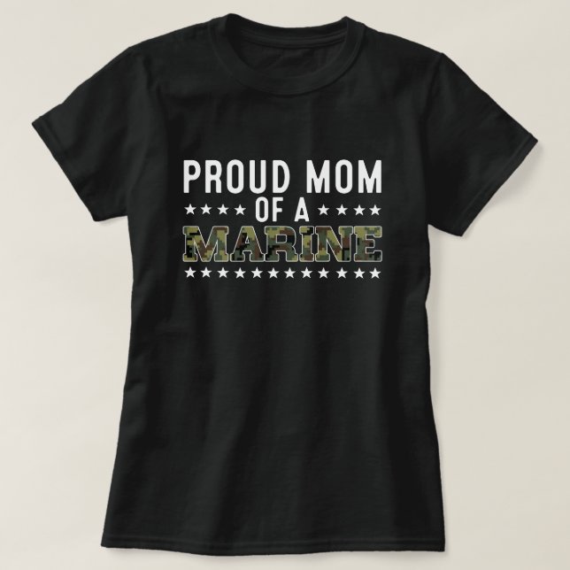 T-shirt Femmes Fier Maman d'une Marine  (Design devant)
