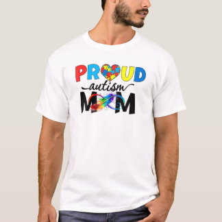 T-shirt Femmes Fier Maman Sensibilisation sur l'autisme Fa