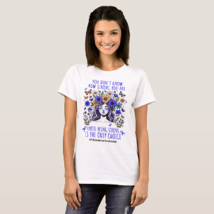 T-shirt Femmes florales Fort soutien au cancer du côlon