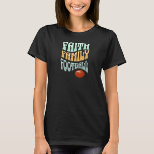 T-shirt Femmes Foi Famille Football Femmes Groovy Rétro 6