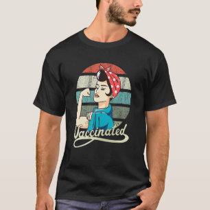 T-shirt Femmes fortes du coucher de soleil rétro vacciné