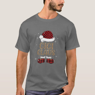 T-shirt Femmes Funny Cici Claus Santa Hat Leopard Christma