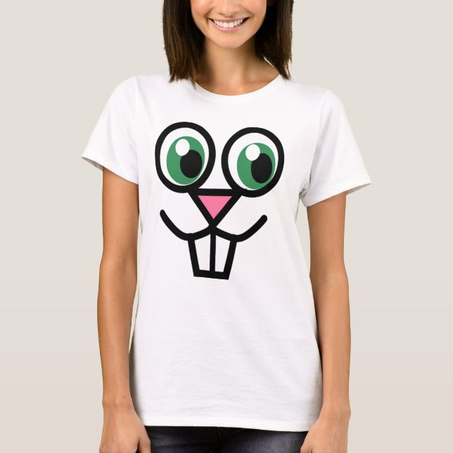 T-shirt Femme's Funny Holiday Novelty BUNNY HAPPY EASTER (Devant)