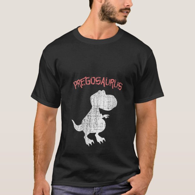 T-shirt Femmes Funny Pregosaurus Pregnant Dinosaure Hallow (Devant)