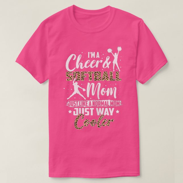 T-shirt FEMMES Funny Softball Cheval Maman Leopard Motif M (Design devant)