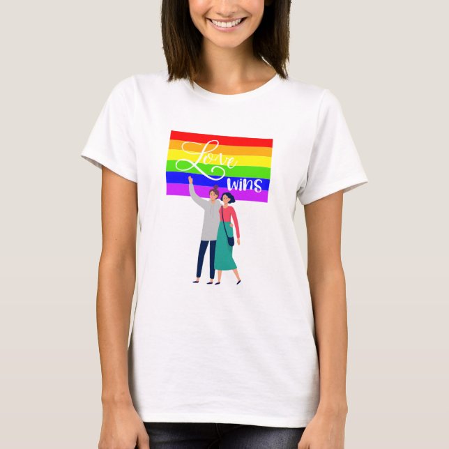 T-shirt Femmes Gay Tee Love gagne (Devant)