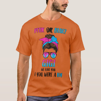 T-shirt Femmes gigi rose ou bleu nous révélons la fête