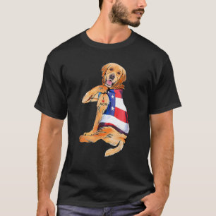 T-shirt Femmes Golden Retriever Chien Tattoo J'aime maman