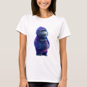T-shirt Femmes Gorilles de la Galaxie Violet et Bleu Iride