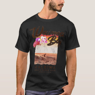 T-shirt Femmes Haleiwa Hawaii Waimea Bay North Shore Vinta