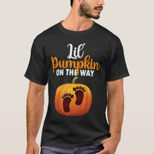 T-shirt Femmes Halloween Grossesse Lil' Citrouille En Chem