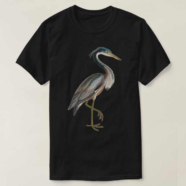 T-shirt FEMMES Héron Oiseau Oiseau Lover Blue Heron côtier (Design devant)
