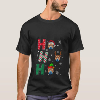 T-shirt Femmes Ho Ho Ho Pitbull Terrier Amoureux des Chien