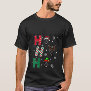T-shirt Femmes Ho Ho Ho Schnauzer Géant Amoureux de Chien