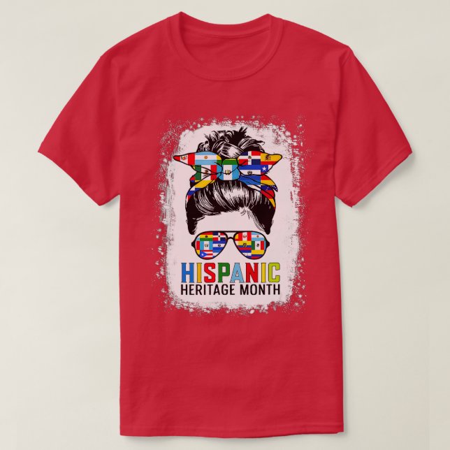T-shirt Femmes Hommes National Hispanique Mois du patrimoi (Design devant)