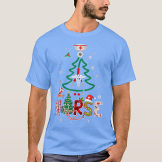 T-shirt Femmes Infirmière sapin de Noël Stethoscope RN LPN