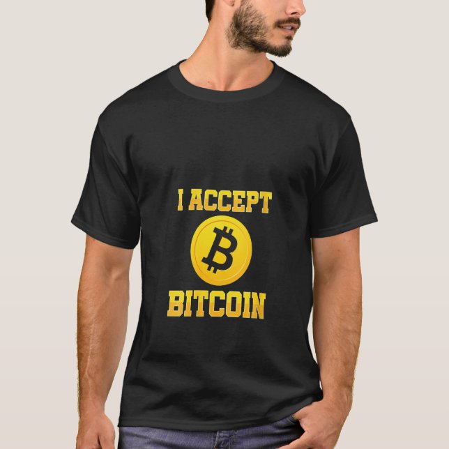 T-shirt Femmes J'Accepte Bitcoin Crypto Devise Btc Pièce M (Devant)
