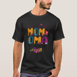 T-shirt Femmes J'Ai Deux Titres Maman Et Oma Floral Mère
