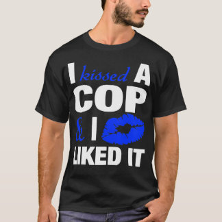 T-shirt Femmes J'Ai Embrassé Un Policier Drôle Épouse G