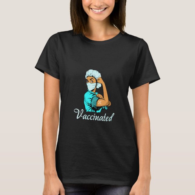 T-shirt Femmes J'Ai Obtenu Vacciné Pro Vaccine Infirmière  (Devant)