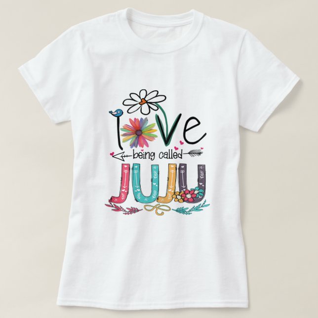 T-shirt Femmes J'Aime Être Appelée Juju Sunflower Mères (Design devant)