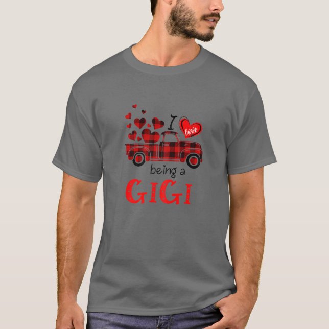 T-shirt Femmes J'aime être Gigi Red Plaid Fête des mères (Devant)