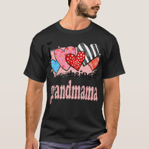 T-shirt Femmes J'Aime Être Un Grand-Mama Mignonne Coeurs C