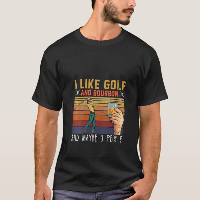 T-shirt Femmes J'Aime Golf & Bourbon & Peut-Être 3 Personn (Devant)
