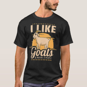 T-shirt Femmes J'Aime Les Chèvres Et Peut-Être 3 Personnes