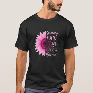 T-shirt Femmes Janvier Filles 1980 42E Cadeaux D'Anniversa