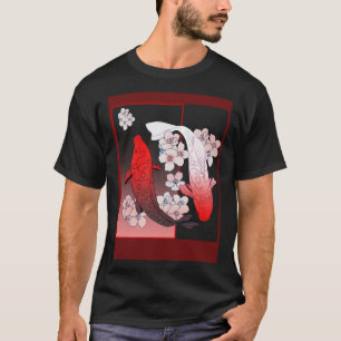 T-shirt Femmes japonaises Koi Nishikigoi Poisson Fleur de